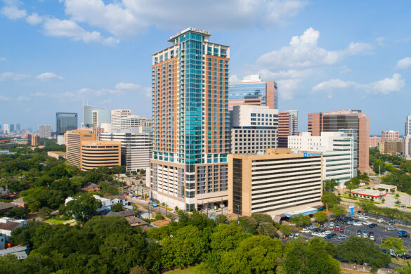 A view of the Latitude Med Center Apartments in Houston, Texas.