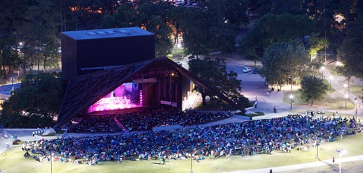 Miller Outdoor Theater during a concert.